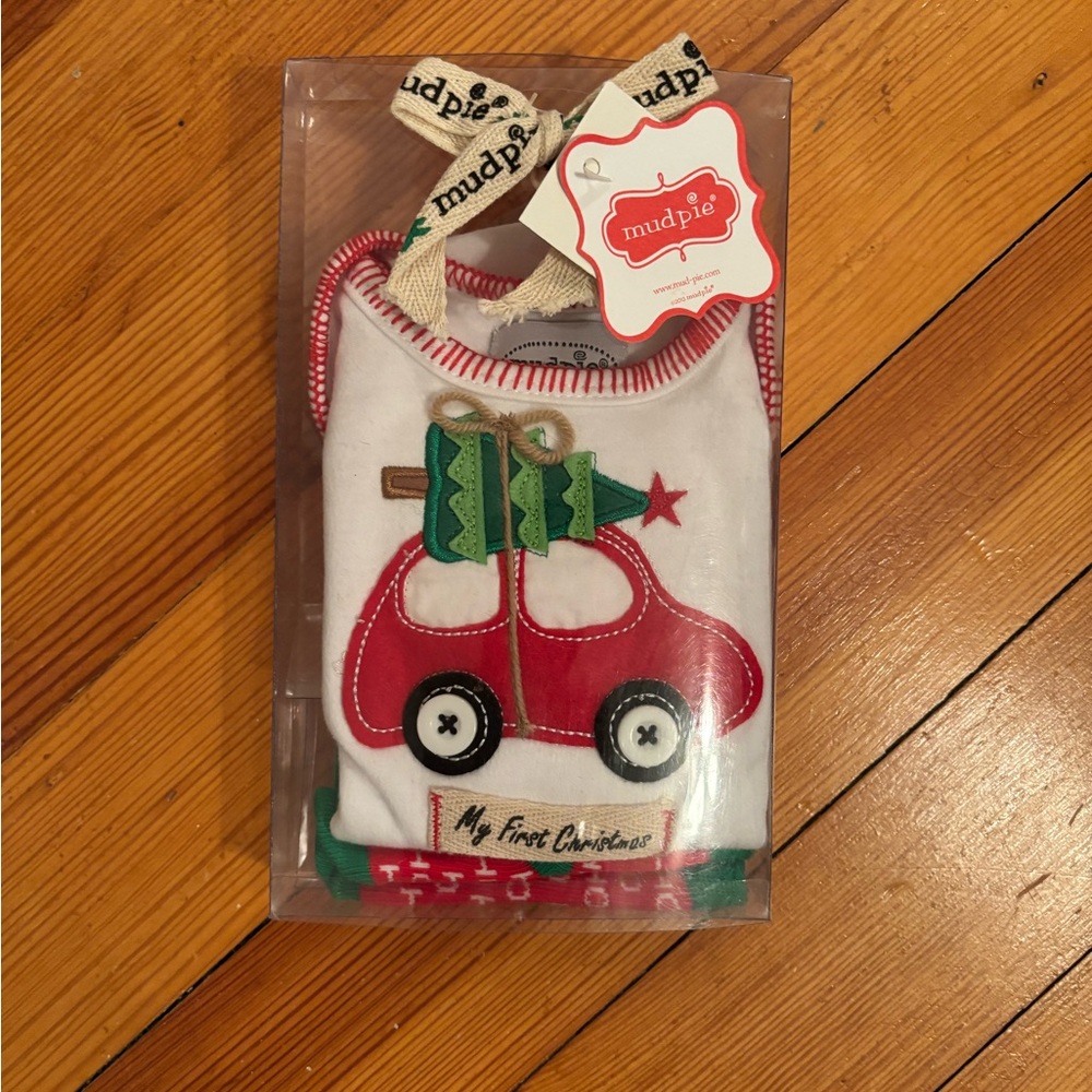Mud Pie “My First Christmas” Set.
Long sleeve onesie and matching socks.